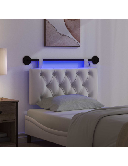 Testiera sospesa Con luce LED Crema Velluto