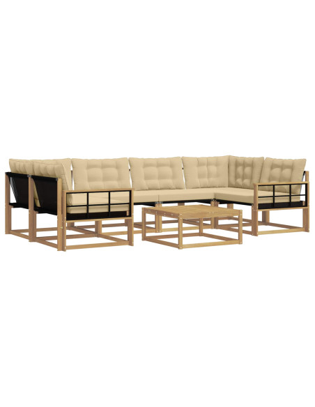 Set di divani da esterno 7 pcs Bianco e Beige 79 x 79 x 37 cm