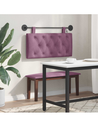 Testiera sospesa Con luce LED Viola Velluto