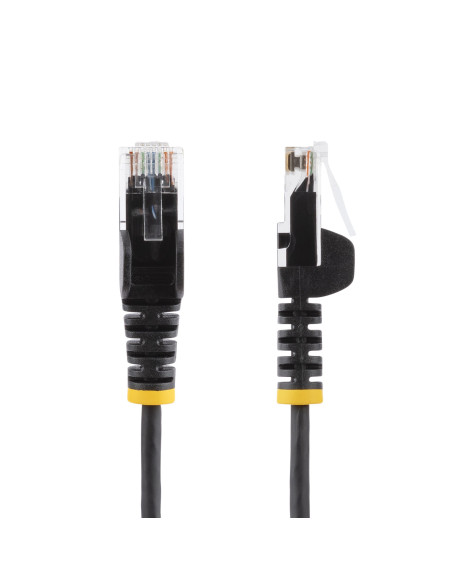 StarTech.com Cavo Ethernet CAT6 Nero da 10m Patch UTP con Plug RJ45 Antigroviglio e Rilievi di Trazione, Cavo Lan Slim in Rame P