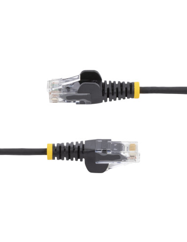 StarTech.com Cavo Ethernet CAT6 Nero da 10m Patch UTP con Plug RJ45 Antigroviglio e Rilievi di Trazione, Cavo Lan Slim in Rame P