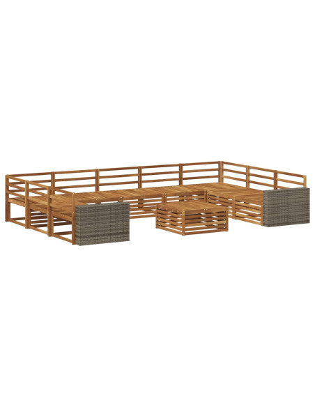 Set di divani da esterno 10 pcs Naturale