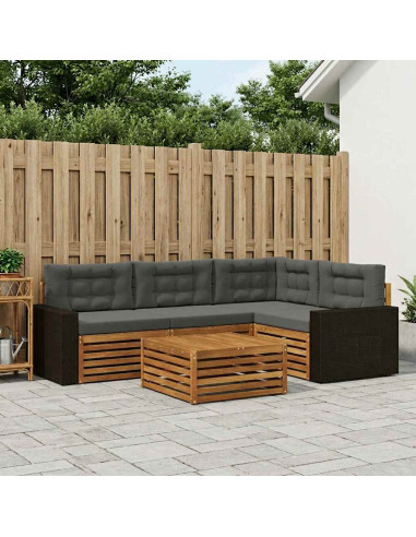 Set di divani da esterno 5 pcs Naturale e Antracite
