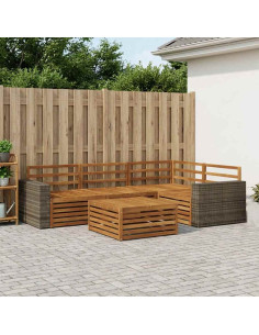 Set di divani da esterno 5 pcs Naturale 79 x 79 x 37 cm