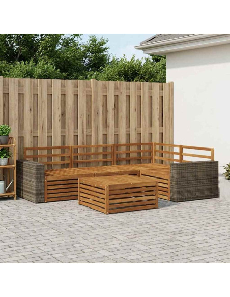 Set di divani da esterno 5 pcs Naturale 79 x 79 x 37 cm