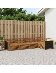 Set di divani da esterno 5 pcs Naturale 323 x 164,5 x 73 cm