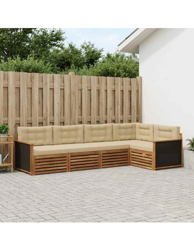 Set di divani da esterno 5 pcs Naturale e Beige