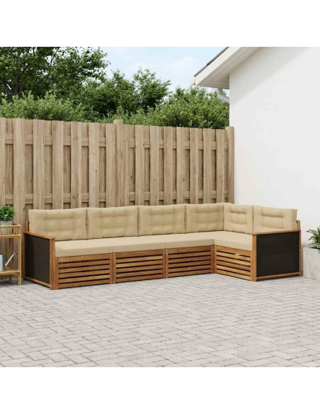 Set di divani da esterno 5 pcs Naturale e Beige