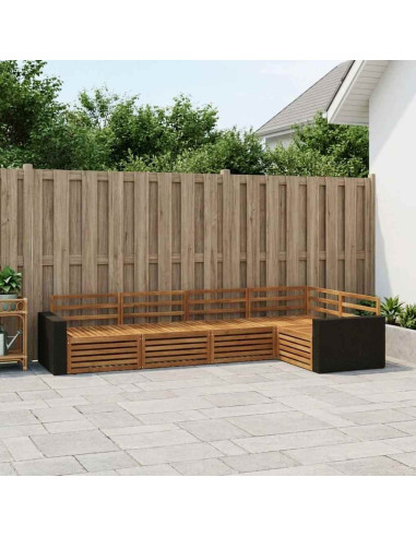 Set di divani da esterno 5 pcs Naturale 331 x 172,5 x 73 cm