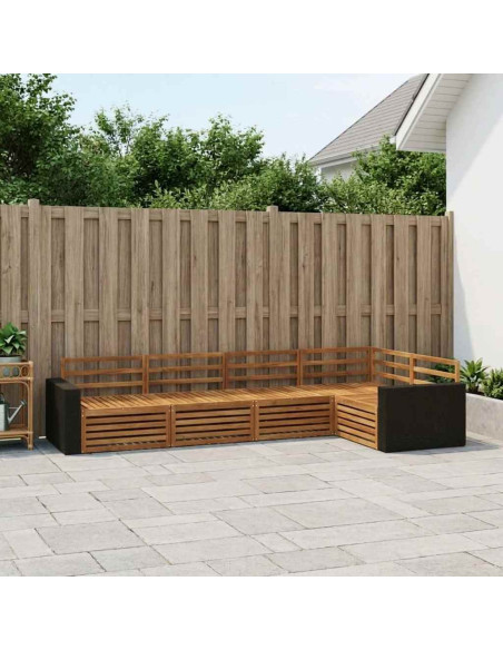 Set di divani da esterno 5 pcs Naturale 331 x 172,5 x 73 cm
