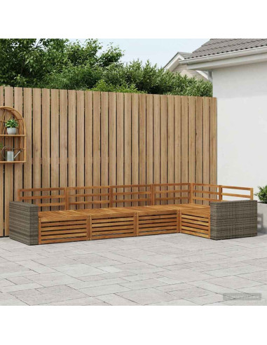 Set di divani da esterno 5 pcs Naturale 331 x 172,5 x 73 cm