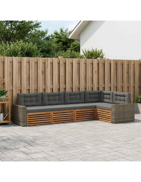 Set di divani da esterno 5 pcs Naturale e Antracite