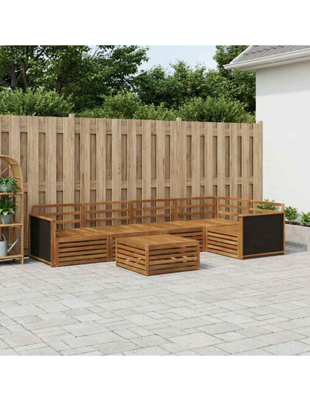 Set di divani da esterno 6 pcs Naturale 79 x 79 x 37 cm