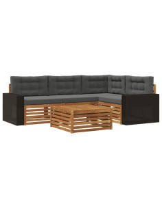 Set di divani da esterno 5 pcs Naturale e Antracite 2