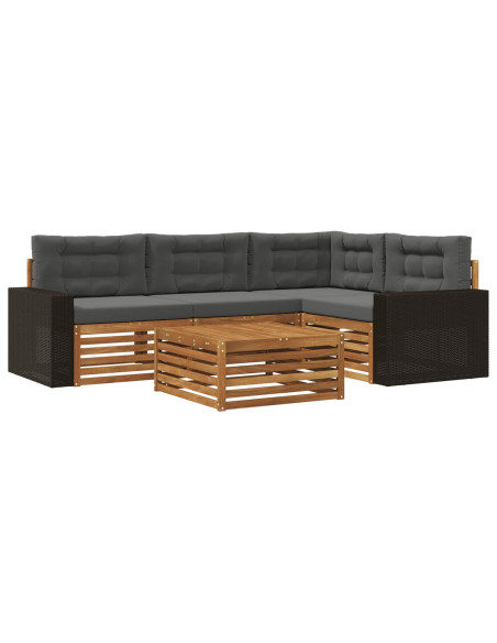 Set di divani da esterno 5 pcs Naturale e Antracite