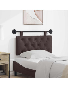 Testiera sospesa Con luce LED Marrone Scuro Tessuto