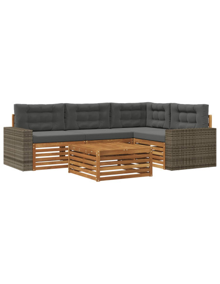 Set di divani da esterno 5 pcs Naturale e Antracite