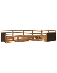 Set di divani da esterno 5 pcs Naturale 323 x 164,5 x 73 cm 2