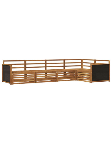 Set di divani da esterno 5 pcs Naturale 323 x 164,5 x 73 cm