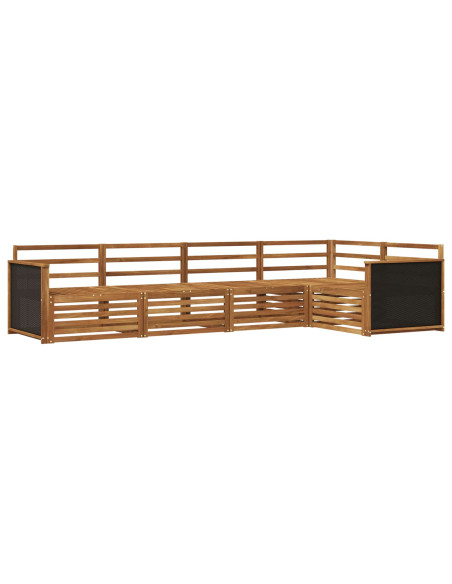 Set di divani da esterno 5 pcs Naturale 323 x 164,5 x 73 cm