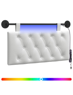 Testiera sospesa Con luce LED Bianco Tessuto 2