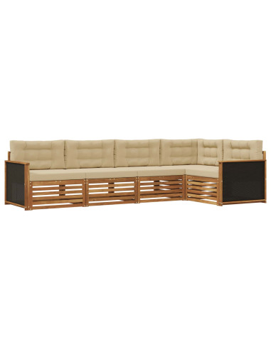 Set di divani da esterno 5 pcs Naturale e Beige