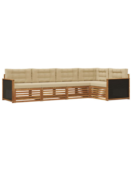 Set di divani da esterno 5 pcs Naturale e Beige