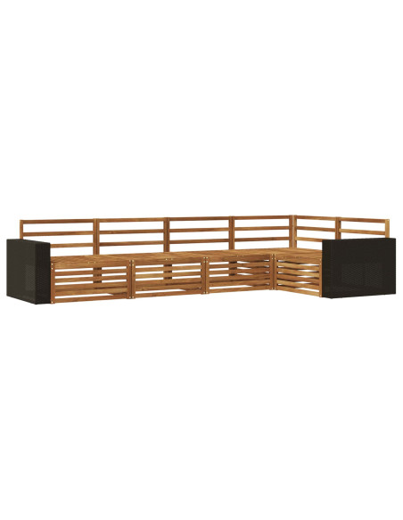 Set di divani da esterno 5 pcs Naturale 331 x 172,5 x 73 cm
