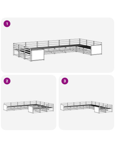 Set divani 10 pcs Legno di Acacia Massello