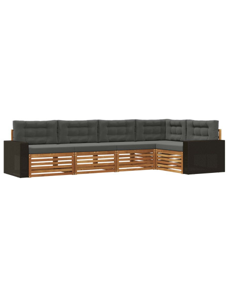 Set di divani da esterno 5 pcs Naturale e Antracite