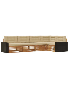 Set di divani da esterno 5 pcs Naturale e Beige 2