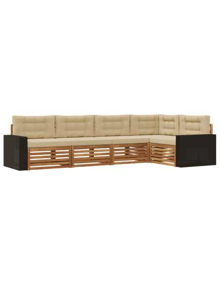 Set di divani da esterno 5 pcs Naturale e Beige