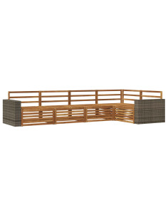 Set di divani da esterno 5 pcs Naturale 331 x 172,5 x 73 cm 2