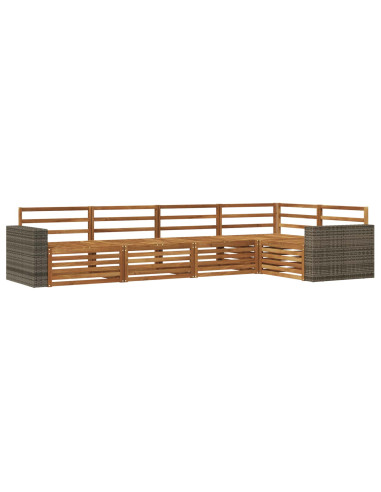 Set di divani da esterno 5 pcs Naturale 331 x 172,5 x 73 cm