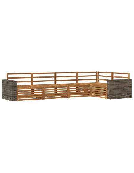 Set di divani da esterno 5 pcs Naturale 331 x 172,5 x 73 cm