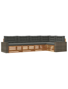 Set di divani da esterno 5 pcs Naturale e Antracite 2