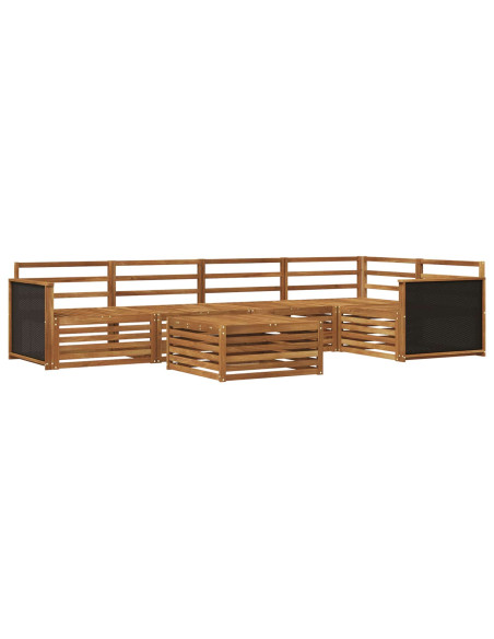Set di divani da esterno 6 pcs Naturale 79 x 79 x 37 cm