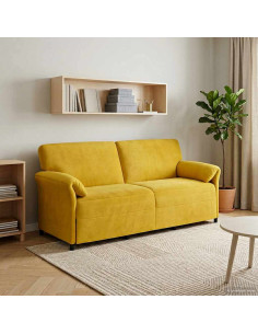 Divano 3-Persone Giallo 198 x 83 x 95 cm Velluto