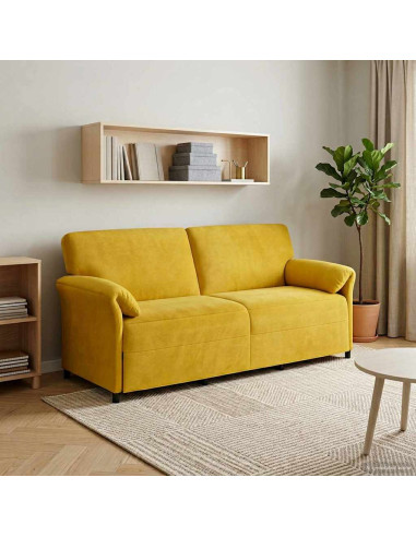 Divano 3-Persone Giallo 198 x 83 x 95 cm Velluto
