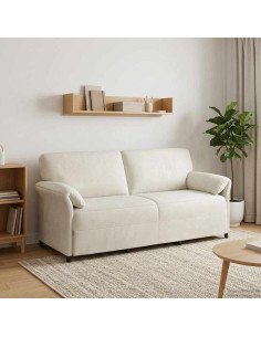 Divano 3-Persone Crema 198 x 83 x 95 cm Velluto