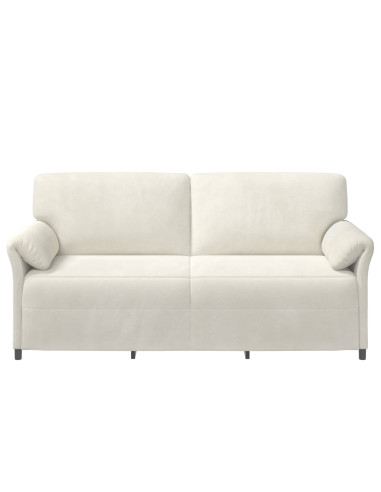 Divano 3-Persone Crema 198 x 83 x 95 cm Velluto