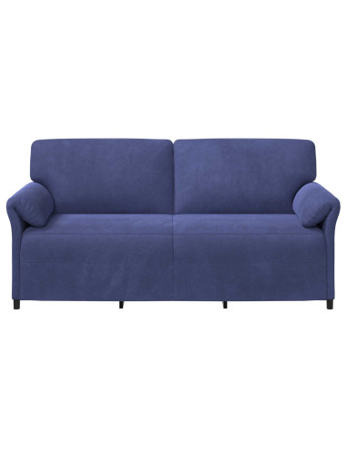 Divano 3-Persone Blu Polizia 198 x 83 x 95 cm Velluto