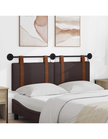 Testiera sospesa Con luce LED Marrone Scuro PU Antico