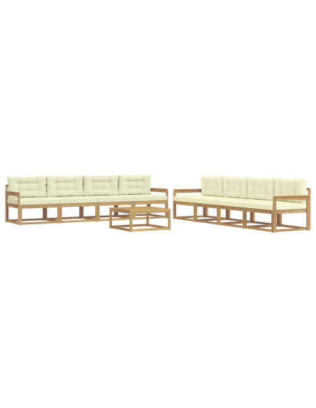 Set di divani da esterno 9 pcs Bianco e Crema 79 x 79 x 37 cm