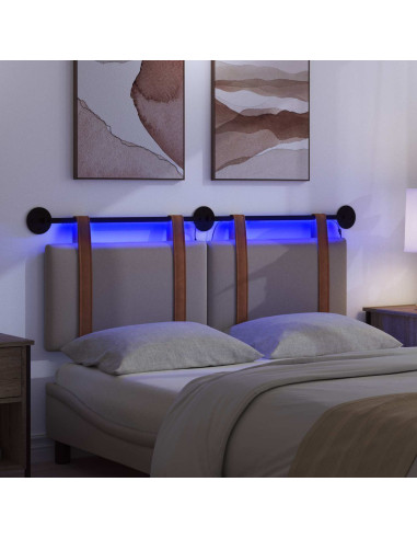 Testiera sospesa Con luce LED Tortora PU Antico