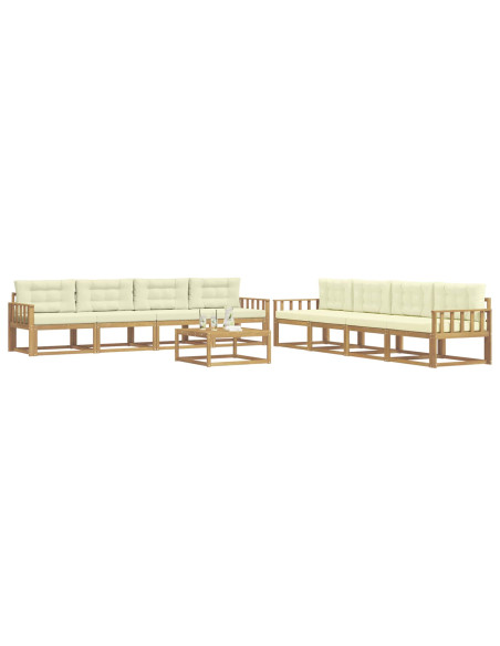 Set di divani da esterno 9 pcs Bianco e Crema 79 x 79 x 37 cm