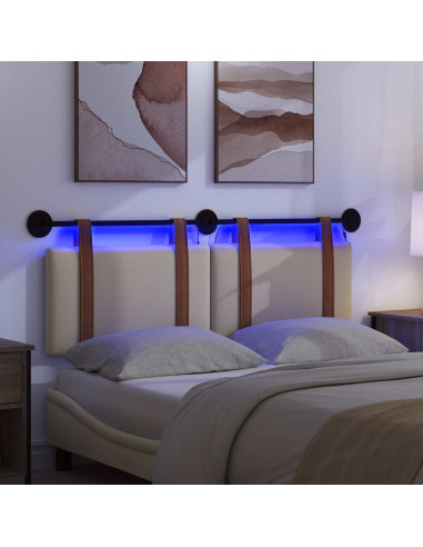Testiera sospesa Con luce LED Crema PU Antico