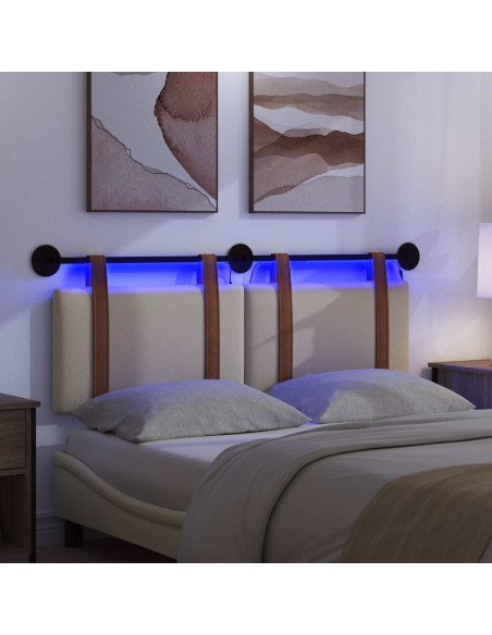 Testiera sospesa Con luce LED Crema PU Antico