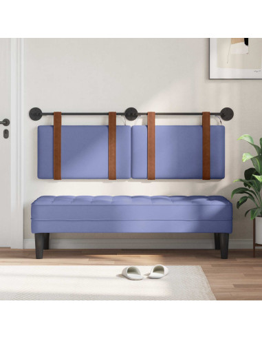 Testiera sospesa Con luce LED Blu jeans PU Antico