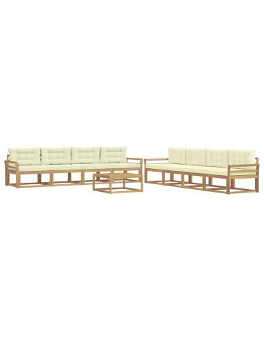Set di divani da esterno 9 pcs Bianco e Crema 79 x 79 x 37 cm